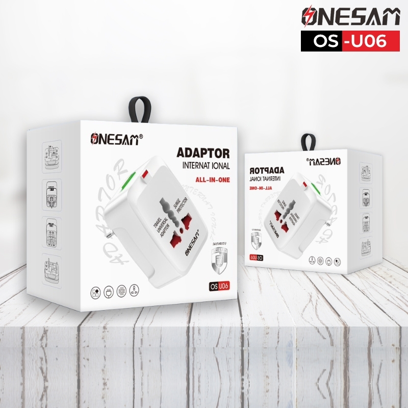 อแดปเตอร์ตัวแปลงปลั๊กทั่วโลก ONESAM รุ่น OS-U06 ขาปลั๊กแปลง Universal Travel Adaptor สีขาว ใช้งานได้มากกว่า 150 ประเทศทั - รูปที่ 6