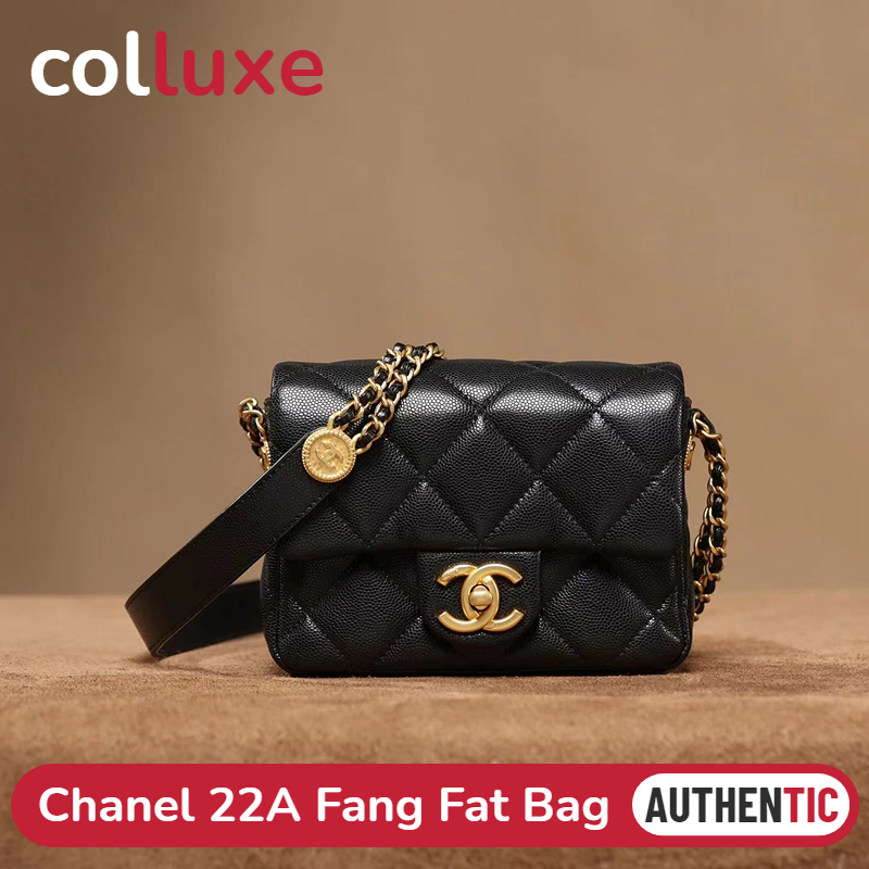 👜ชาแนล chanel 22A/Fang Fat Man/สุภาพสตรี/กระเป๋าสะพายไหล่/กระเป๋าสะพายข้าง