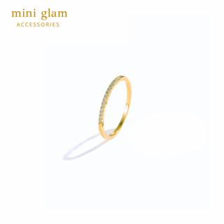 Miniglam Demi Classic Crystal Ring (Gold) แหวนคริสตัลไทเทเนียมสตีล สีทอง