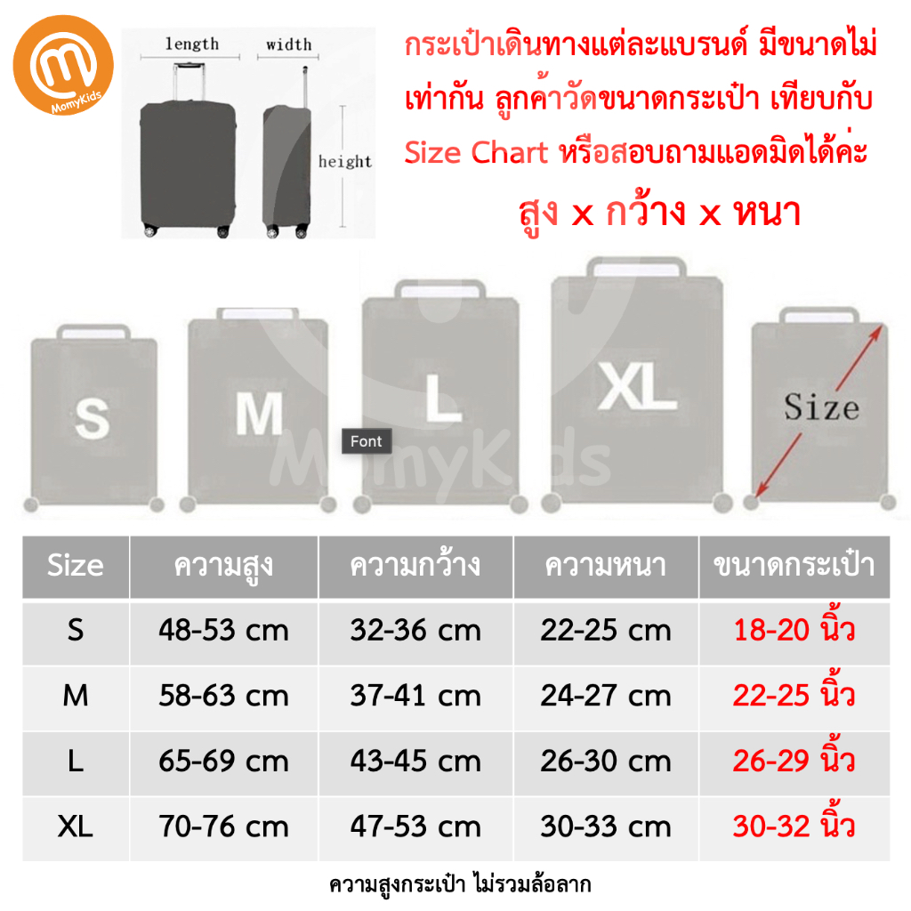พร้อมส่ง ผ้าคลุมกระเป๋าเดินทางผ้ายืด (Line Edition) กันฝุ่น กันรอย สำหรับขนาด 20/24/26/28/30/32 นิ้ว