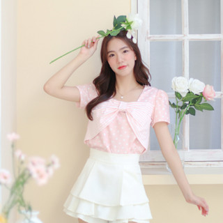 02-271 Mary Ribbon Pink Blouse - 5 ไซส์