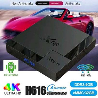 NEW2023-X96 MATEกล่องทีวีAndroid 10.0 4GB 64GB 4K 60fps 2.4G/5G Wifi netflix Youtube Media Playerบลูทูธ 5.0 ชุดกล่องด้าน