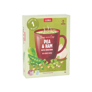 Coles - Pea&amp;ham  soup with croutons60g