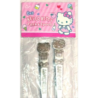 Hello Kitty fork &amp; spoon stainless เฮลโลคิตตี้ ช้อนส้อมสแตนเลส