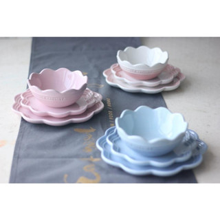 Cool Color LeCreusetLace Plate Lace Bowl Flower Plate Flower Bowl Flower Bowl