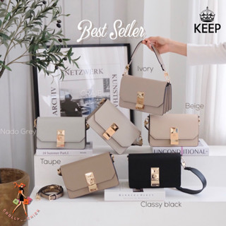 [ Best Seller ] กระเป๋าสะพายข้าง KEEP PERRY 𝗠 𝟵“ และ 𝗦 𝟳.𝟱“( คอลใหม่พร้อมส่งค่ะ)