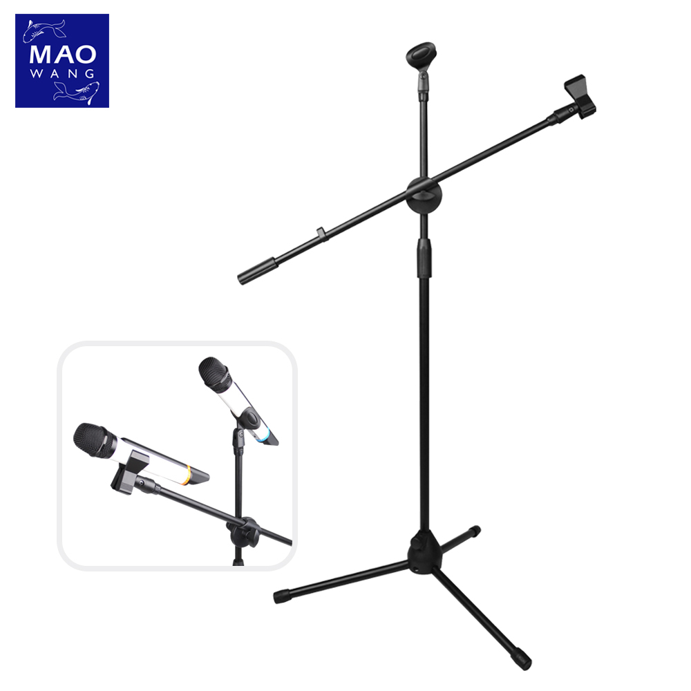 ขาตั้งไมค์โครโฟน ปรับระดับได้ แบบ 3 ขา พกพาง่าย Floor microphone stand