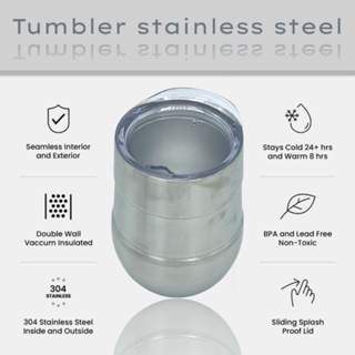 Stainless steel portable mug แก้วน้ำสแตนเลสพกพา