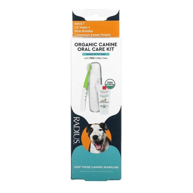 RADIUS Organic Canine Oral Care kit ชุดยาสีฟัน+แปรงสีฟันสุนัข ออร์แกนิก ฟันขาวสะอาด ขจัดกลิ่นปาก หินปูน