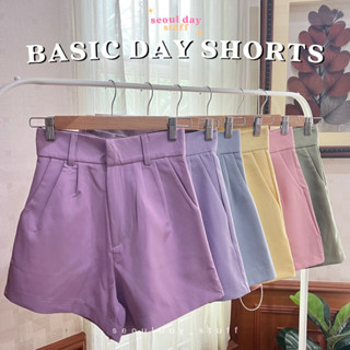 seoulday_stuff◆(BDS010) Basic Day Shorts กางเกงขาสั้นเอวสูงผู้หญิง สีพาสเทล หวานๆ น่ารักละมุนมาก ผ้าดี ทรงสวย กางเกงSS