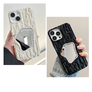 เคสไอโฟนกระจกเกาหลีมินิมอลครีม/ดำ i11-14promax (Case iphone) เคสมือถือ เคสดำ เคสขาวครีม เคสคาเฟ่ เคสกระจกเงา เคสเกาหลี