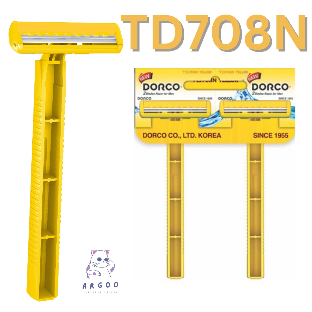 ที่โกนหนวด Dorco ด้ามเหลือง 2 ใบมีด แพค 1 โหล 12 ด้าม