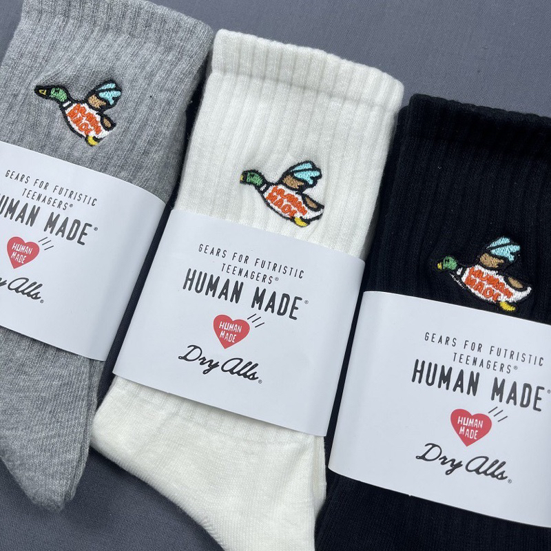Human Made Duck Pile Socks ถุงเท้าแบรนด์สัญชาติญี่ปุ่น ปักลาย เป็ด Duck Pile ลายยอดนิยม สรีทอาร์ต ใส่กับผ้าใบ