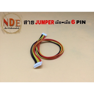 สาย JUMPER สายแพรพร้อมซ็อกเก็ตทั้ง2ด้าน เมีย-เมีย 6 PIN ยาว 30ซม.