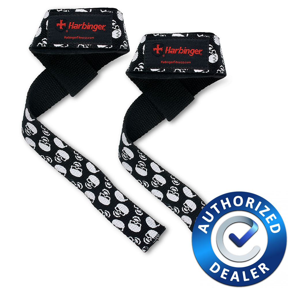Harbinger | Padded Cotton Lifting Straps - Skull