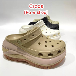 รองเท้าแตะผู้หญิง Crocs Mega Crush Clog ส้นสูง สน่มันวาง งานดีสุด