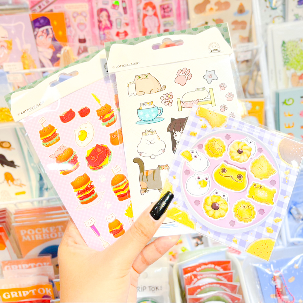 Sticker สติกเกอร์ไดคัตแมวบิน Maewbin Creepy Cat [Cotton Valent]