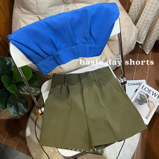 seoulday_stuff◆(BDS012) Basic Day Shorts กางเกงขาสั้นเอวสูง ขาสั้นสีน้ำเงิน สีสวย พรางหุ่น Ss
