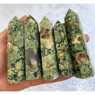 1 Pc Natural RainForest Jasper Tower Point 3-5 cm size Natural Rhyolite Tower Point For Healing And Meditation