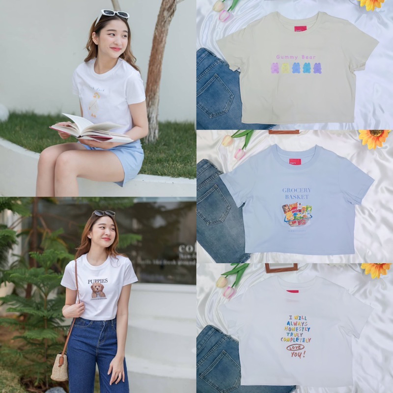 เสื้อครอปพอดีตัวน่ารักๆ💗🌷พร้อมส่ง🔥งานป้าย Days to come ผ้าคอตตอน สไตล์เกาหลี #Cotton