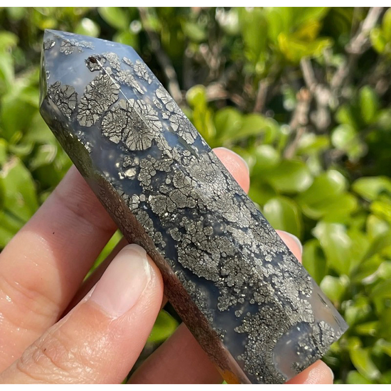 1 Pc Pyrite in Agate Crystal Tower Point Generator | Pyrite in Agate Combine | Agatized Pyrite | Abu