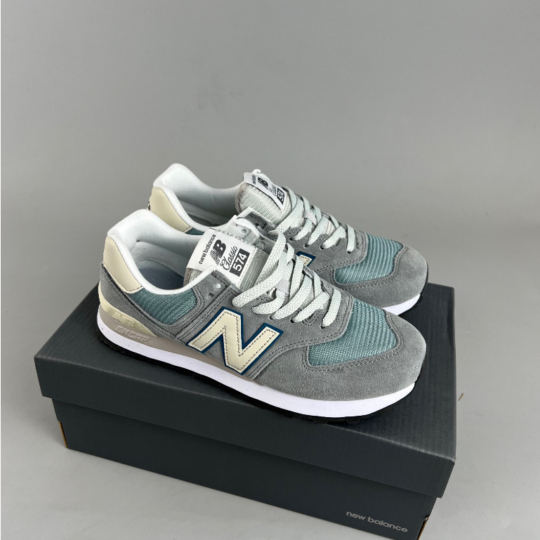 New Balance 574 series รองเท้าวิ่งจ็อกกิ้งกีฬาลำลองที่ดูดซับแรงกระแทก สไตล์เดียวกันสำหรับผู้ชายและผู