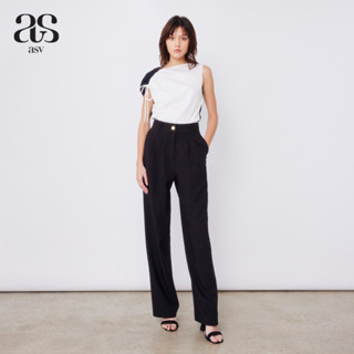 [asv ss23] Asv Pleated Straight Pants กางเกงผู้หญิง ขายาว ทรงตรง ดีเทลจับจีบด้านหน้า