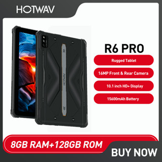 HOTWAV R6 Pro Rugged Tablet 15600mAh Android 12 10.1 Inch HD+ Pad 8GB 128GB Octa Core 16MP Camera Dual SIM Glove Mode Ta