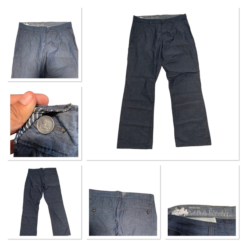 Esprit กางเกงขายาวทรงกระบอก กางเกงขายาวผู้ชายสียีนส์ (MB3)