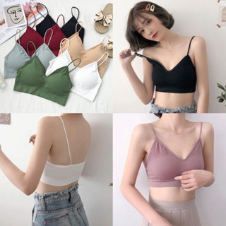 (พร้อมส่ง) Sport Bra บราไร้โครง ชุดชั้นใน เสื้อชั้นใน สปอร์ตบรา บราสายเดี่ยว ชุดออกกำลังกาย มีฟองน้ำ ใส่สบาย ราคาถูก