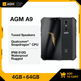 AGM A9  Rugged Phone 5.99&amp;quot; FHD+ 4G+64G Android 8.1 5400mAh IP68 Waterproof Smartphone Quad-Box Speakers