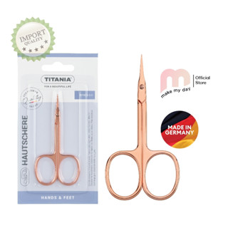 TITANIA Cuticle scissors 9 cm. - กรรไกรตกแต่งตัดจมูกเล็บ (Nail Scissors) สี Rose Gold