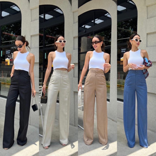 Classy 2buttons high-waist basic pantกางเกงทำงาน