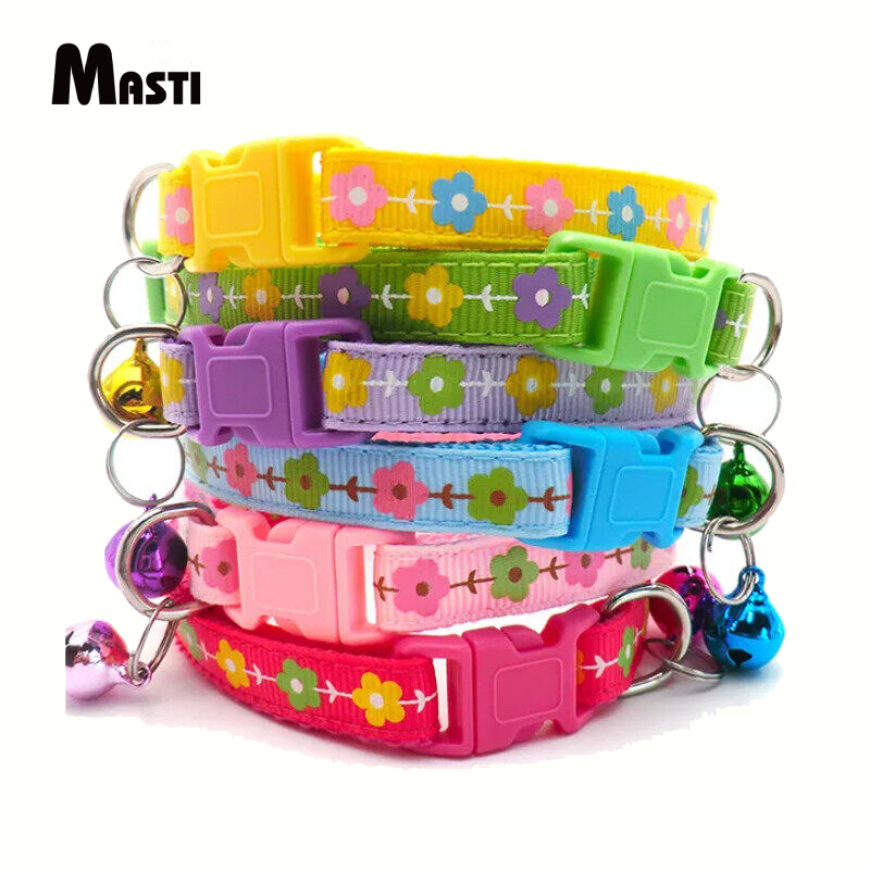 MASTI ปลอกคอเเมว สุนัข สัตว์เลี้ยง รูปทรงดอกไม้ ปลอกคอพร้อมกระดิ่ง LI0353