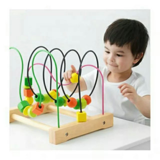 IKEA อิเกีย MULA Bead roller coaster  ของเล่นขดลวดไม้ ของเล่นไม้ ขอกระดานไม้ฝึกปลดกลอน Unlock Game มอนเตสซอรี่