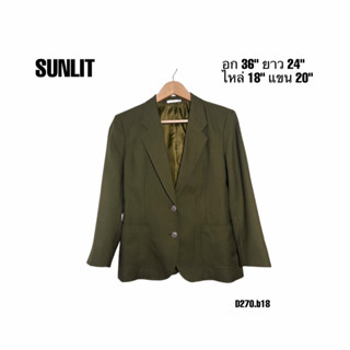 เสื้อสูทผู้หญิงสีเขียว SUNLIT อก 36 ผ้าดีไม่ต้องรีดซับดี D270.b18