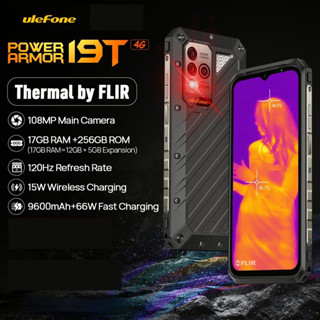 Ulefone กล้องถ่ายภาพความร้อน 19T Flir แรม 17Gb รอม 256Gb Helio G99 66W สําหรับโทรศัพท์มือถือ