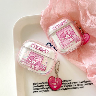 🍰Sanrio เคสหูฟัง แบบทรายดูด สำหรับ เคส Airpods 1 2 Pro รุ่นที่ 3 หูฟังเคส น่ารัก สไตล์การ์ตูน Kuromi Cinnamonroll Melody