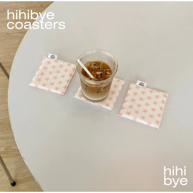 แผ่นรองแก้วลายดาว / Hihibye star coasters size : 9x9cm