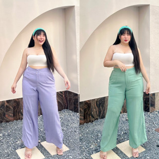 Dobbytex Trousers 💜💚✨  กางเกงเอวสูงผ้าด้อบเอวสูง