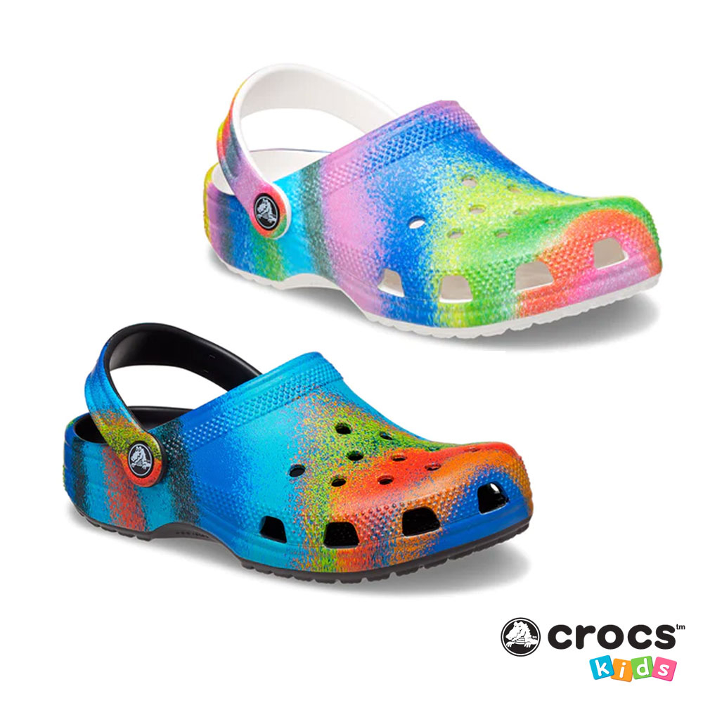 Crocs Collection คร็อคส์ รองเท้าแตะแบบสวม สำหรับเด็ก K CS Spray Dye Clog 208080-0C4 / 208080-94S (1390)