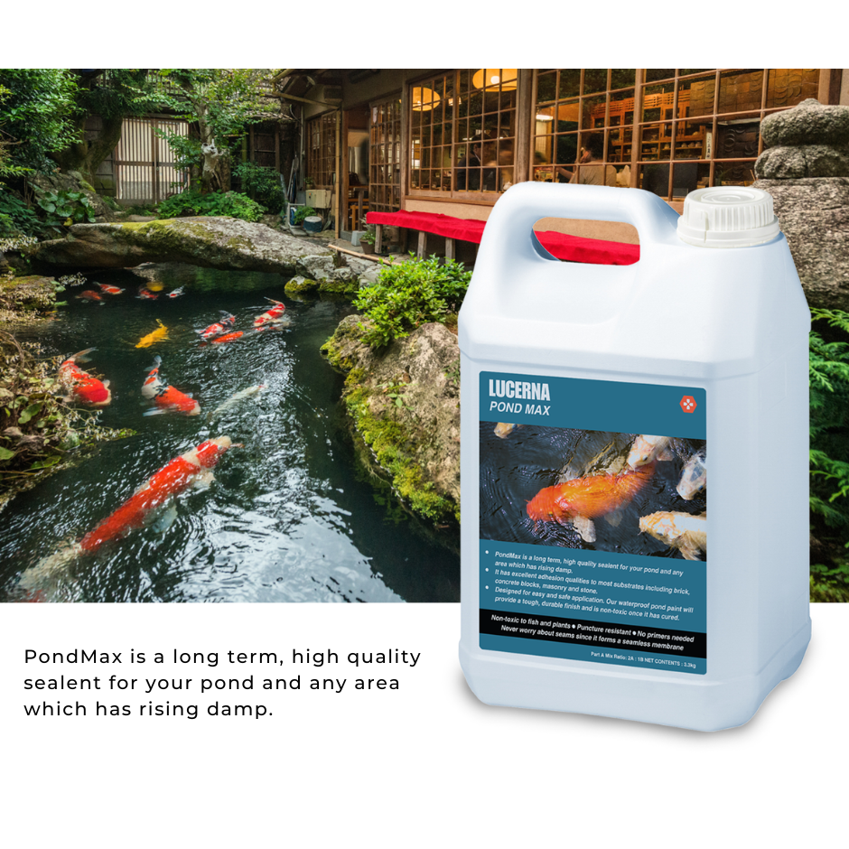 PondMax Coating สีดำสำหรับงานบ่อปลาแบบสองส่วนผสม Solvent Free ปลอดภัยต่อสิ่งมีชีวิต แข็งแรง