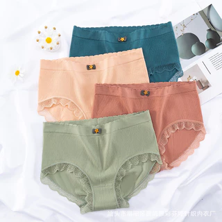 💥Lookmebra_SHOP💥(N728) กางเกงชั้นในผ้าCOTTON ขอบลูกไม้เกรดพรีเมียม