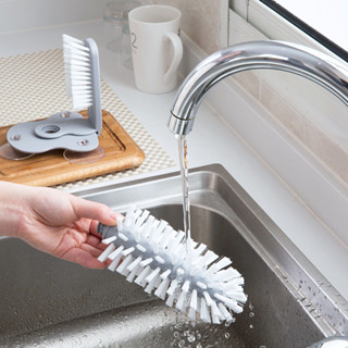 CCclamber Suction Wall Cup Washer Brush แปรงพลาสติกถอดหมุนได้ Washing สำหรับแก้วเบียร์แก้วแชมเปญ