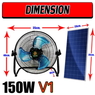 พัดลมโซลาร์เซลล์ 12" 9V มี 2 รุ่น ฟัดลมตั้งโต๊ะ ชาร์จโซล่าเซลล์ได้ ชาร์จไฟบ้านได้ ปรับได้ 12 ระดับ