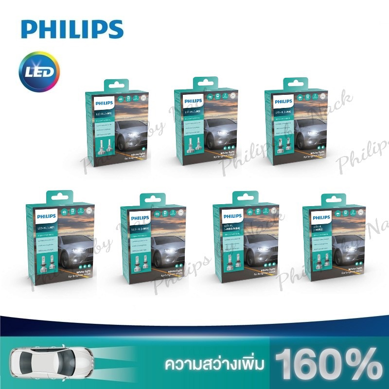 PHILIPS Ultinon Pro5100 หลอดไฟหน้ารถยนต์ LED แสงสีขาว 5800K [2 หลอด]