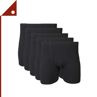 Gildan Mens : GDNMCWBL* กางเกงบ๊อกเซอร์ Covered Waistband Boxer Black,5-pk