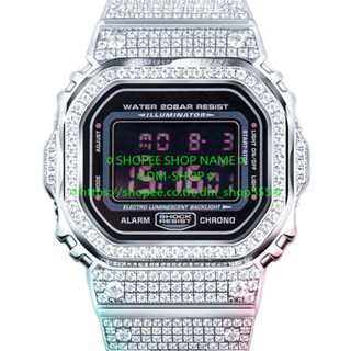 💚DM-SHOP💚diamond cz Bezel Case for Casio Dw5600 Steel Mod Kit Metal Case Strap for G Shock 5600 5610 G-SHOCK