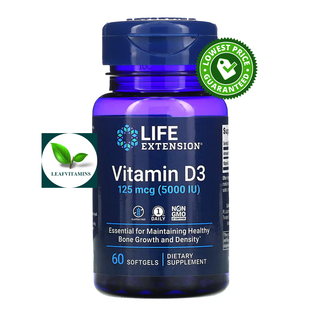 Life Extension Vitamin D3 - 125 mcg (5000 IU) / 60 Softgels