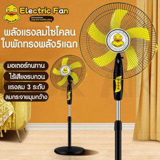 พัดลม (ลายเป็ด) ปรับระดับ พัดลมตั้งพื้น พัดลมเหล็กตั้งพื้น STAND FAN ปรับระดับได้ 3 ระดับ 16 นิ้ว 5ใบพัด เสียงเงียบ F20